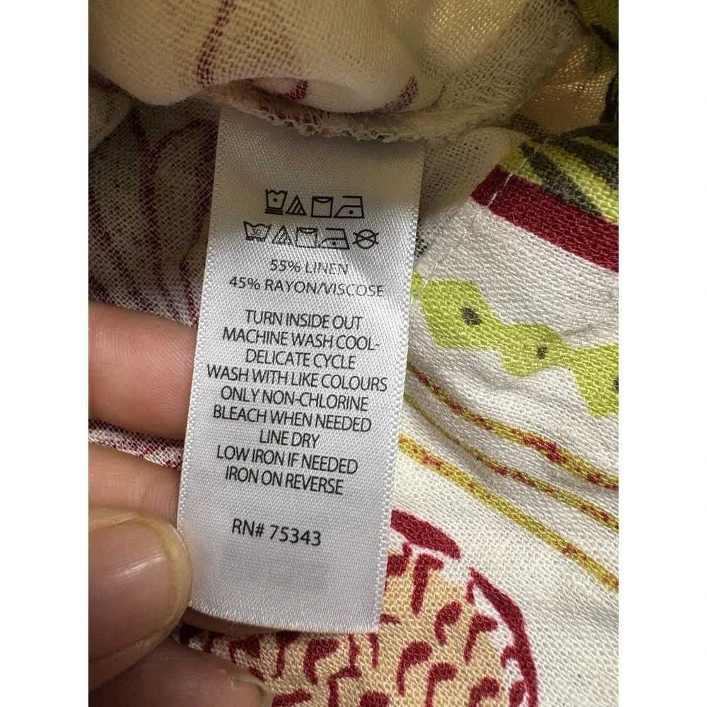 C&C California Dress Women Medium Midi Linen Tropical Pockets Resortwear - Picture 4 of 8